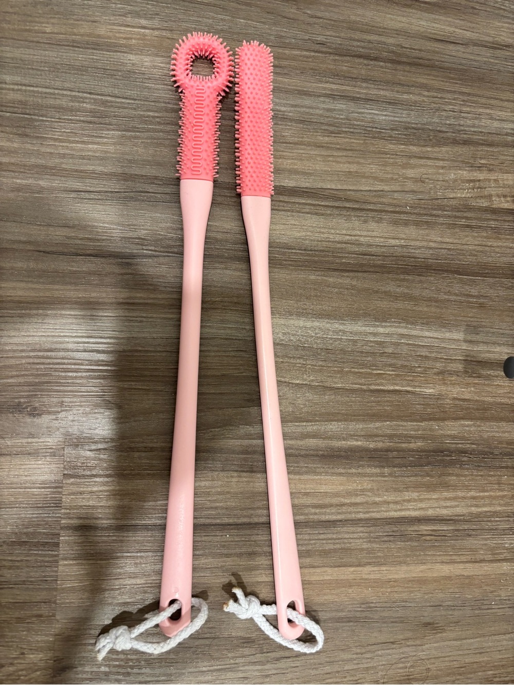 Pink Dual-Head Silicone Back Scrubber Brush - Women Accessories